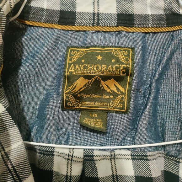 Anchorage Expedition Brand L Mens Flannel Shirt L/S Cotton Plaid GUC - Picture 3 of 5